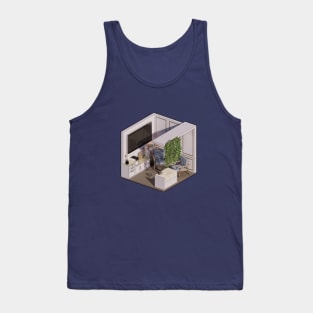 Pencil Art Of  American Style Coffee Booth Tank Top